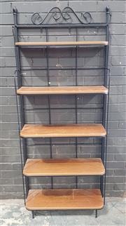 Sale 8971 - Lot 1069 - Metal and Timber Open Shelving (H:191 x W:78 x D:28cm)